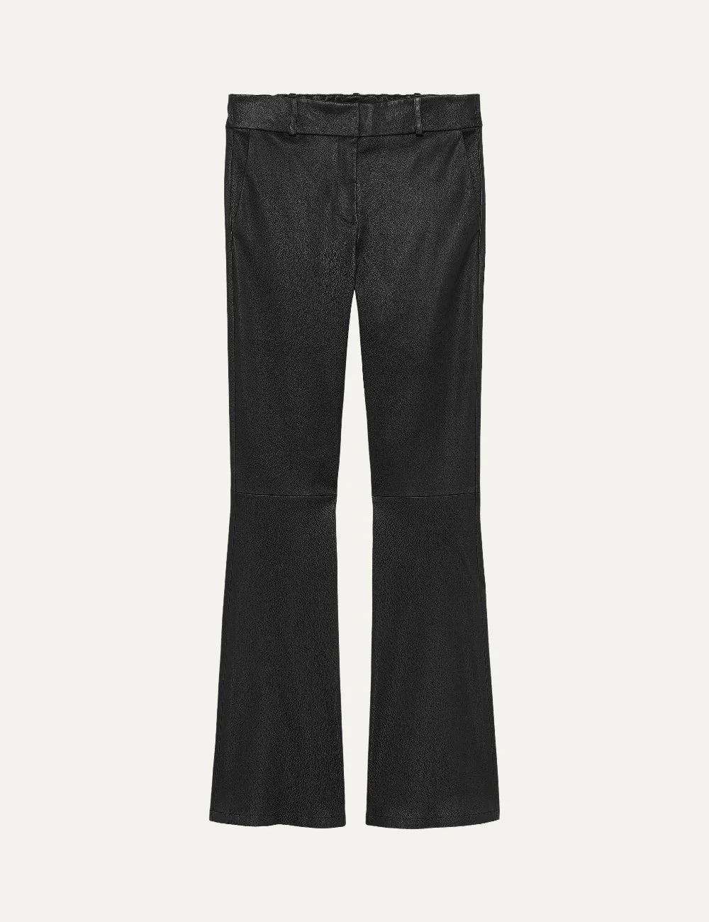 ARMA women's black lamb leather flare trousers