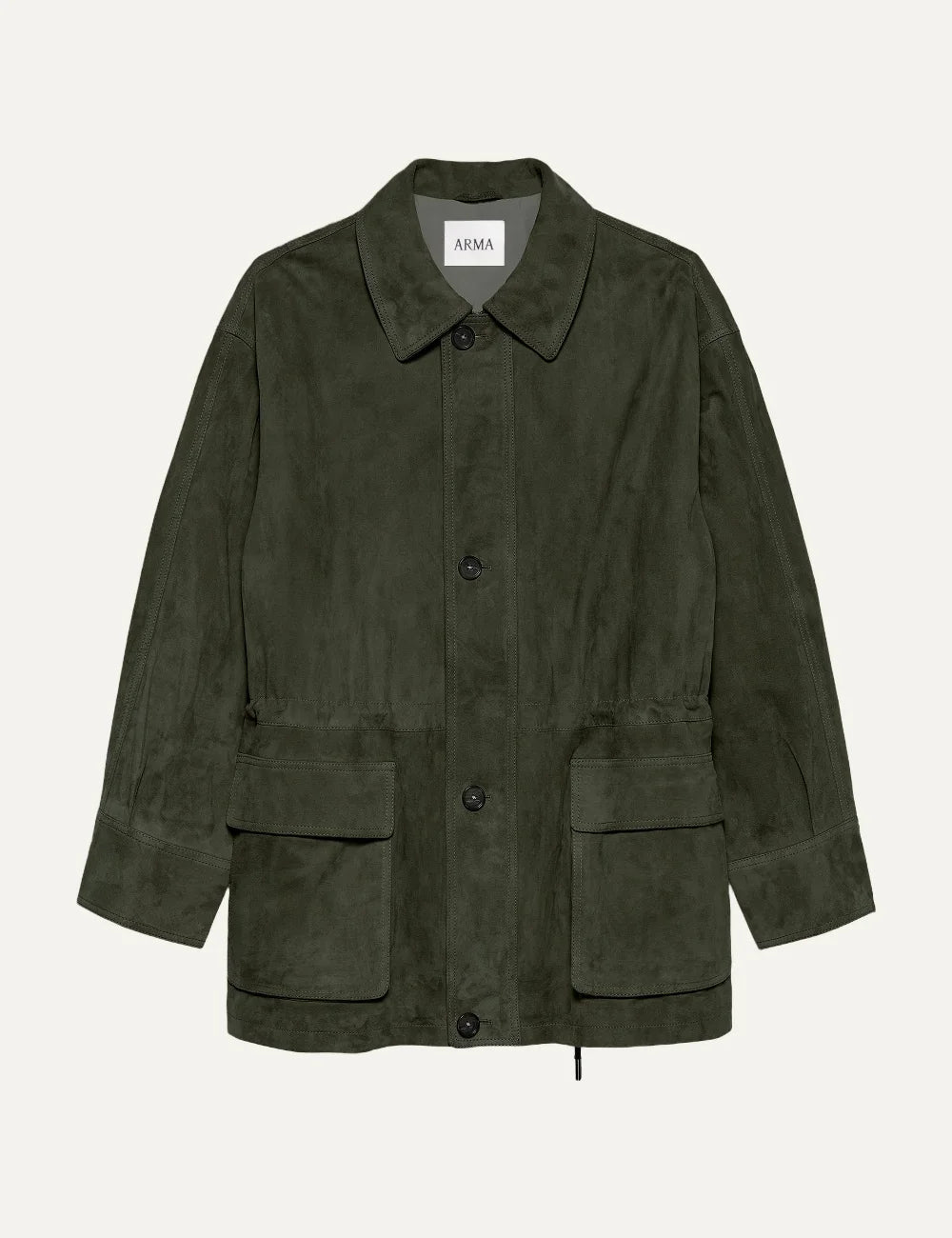 ARMA women's dark green lamb leather jacket with front pockets
