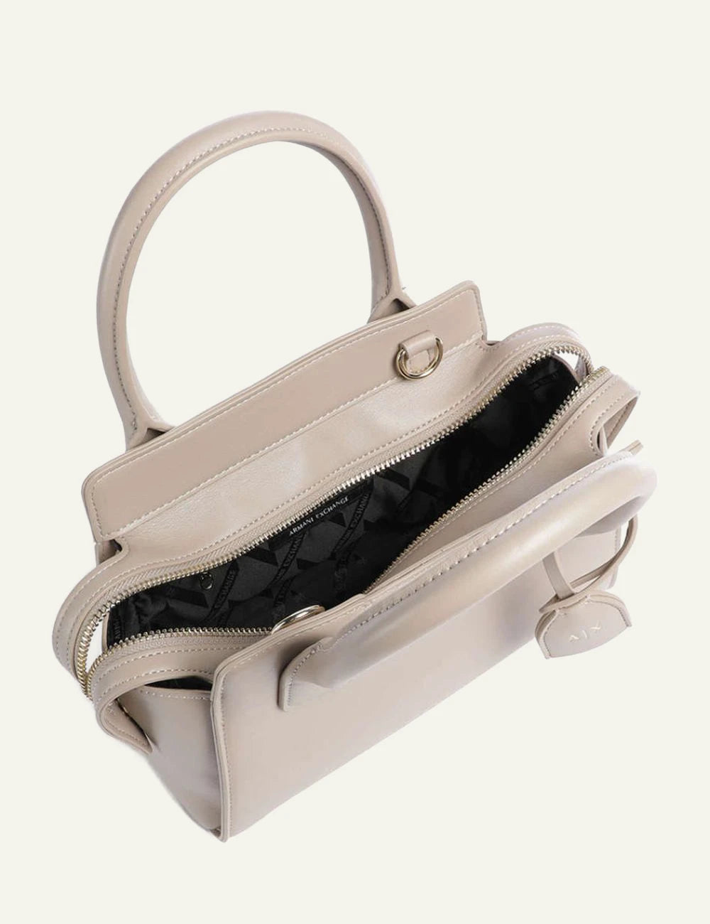 armani exchange beige mini shopping bag AX logo top view