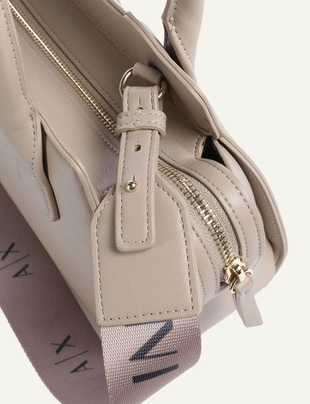 armani exchange beige mini shopping bag AX logo top view