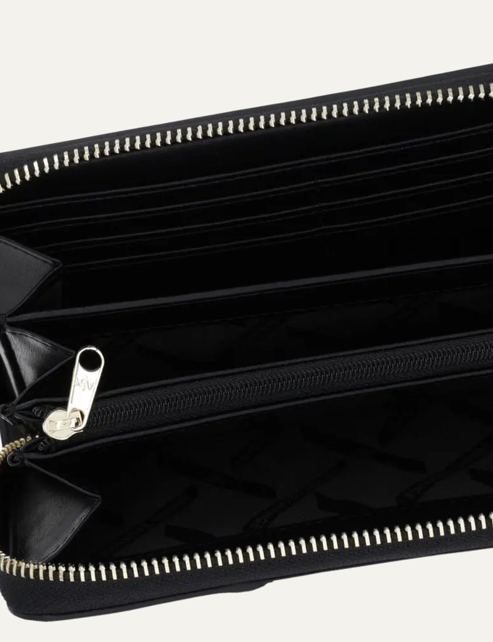 armani exchange black zip wallet ax logo top view