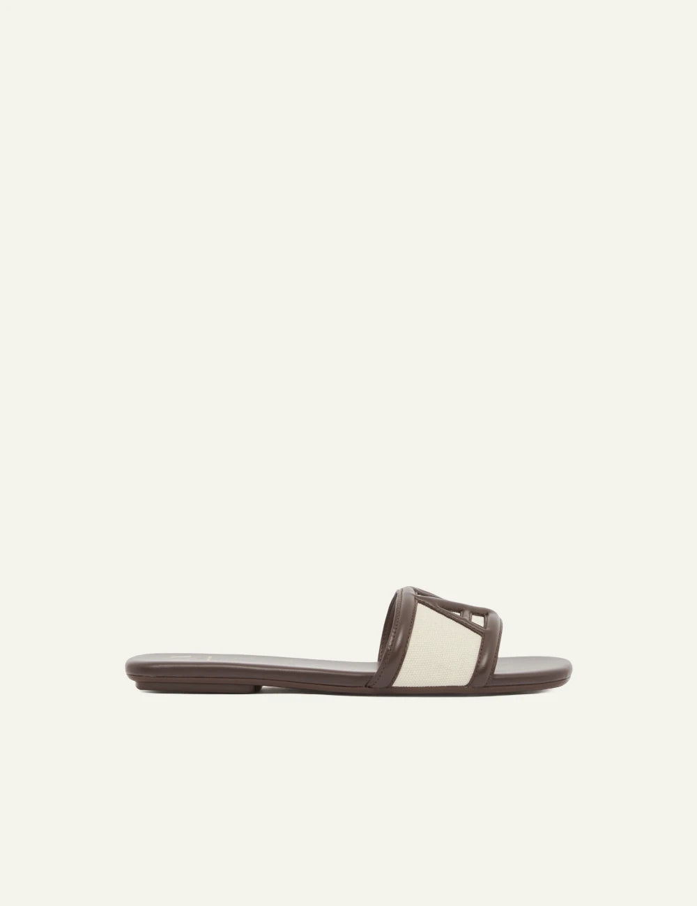 armani exchange kafe canvas slide sandals geometric strap angle view