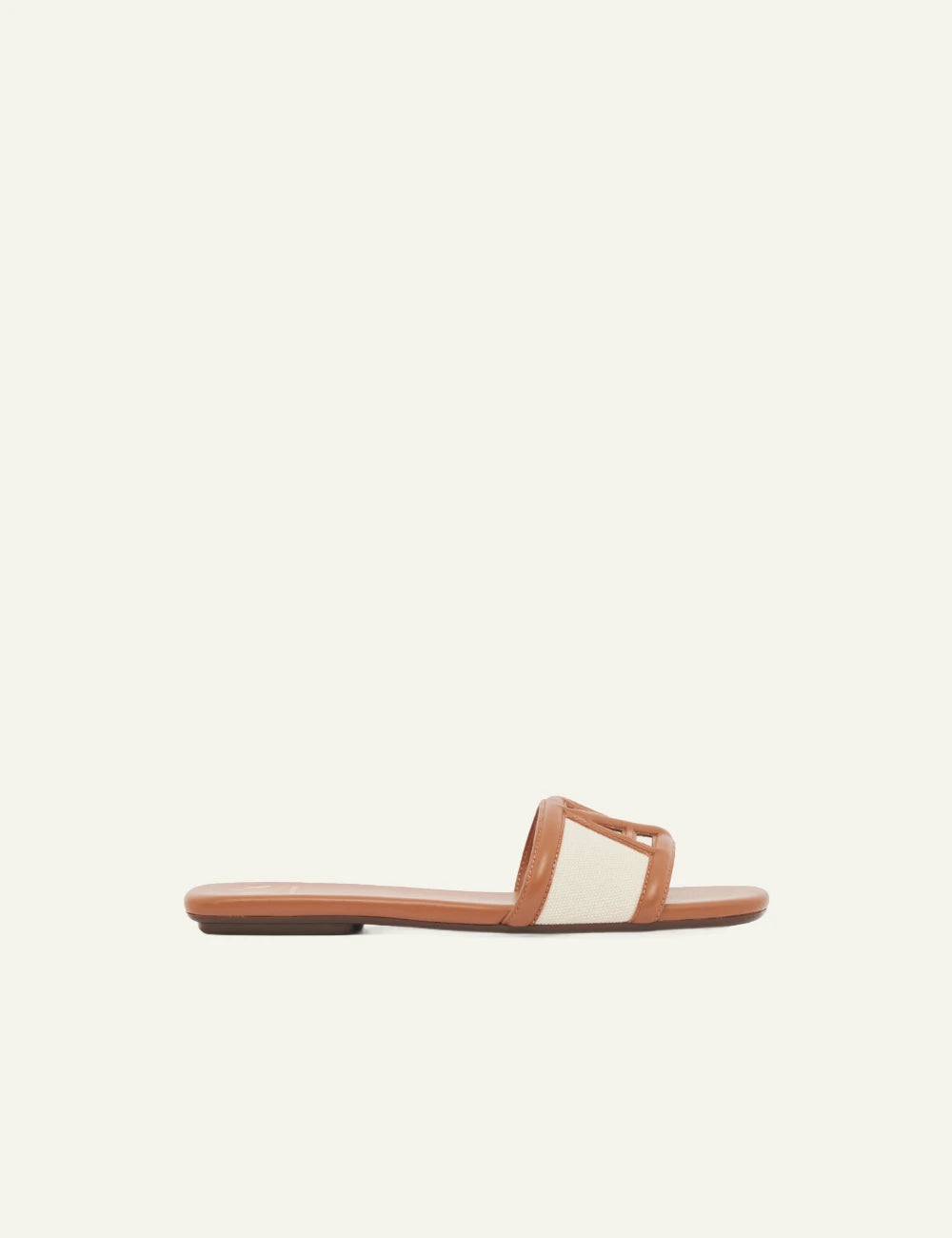 armani exchange taba canvas slide sandals geometric strap top view side view