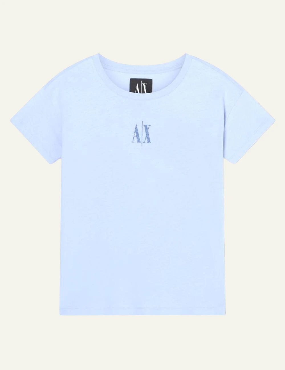 Armani Exchange ciel t-shirt AX logo front flat view