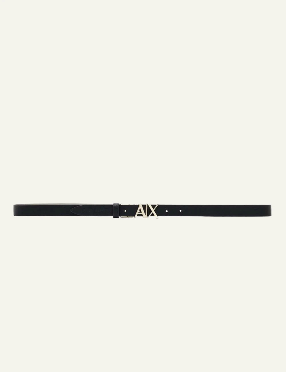 armani exchange reversible black beige belt AX buckle front