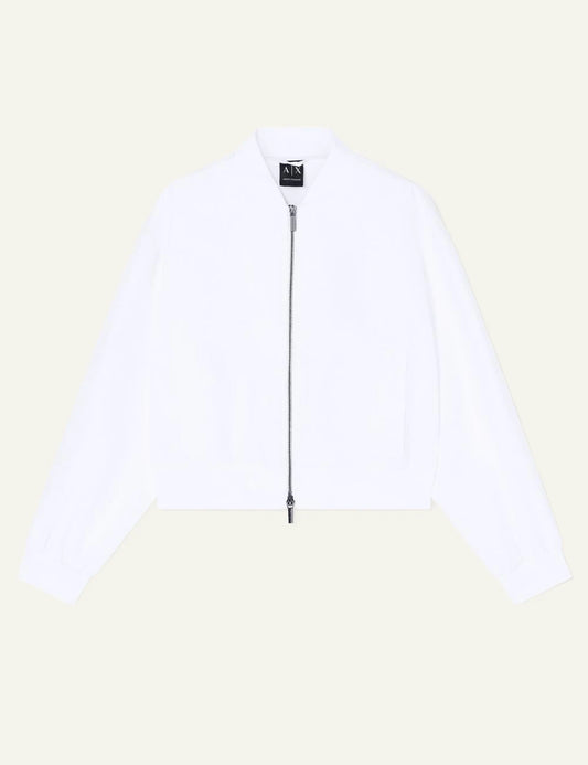 armani exchange linen twill blouson sand front view
