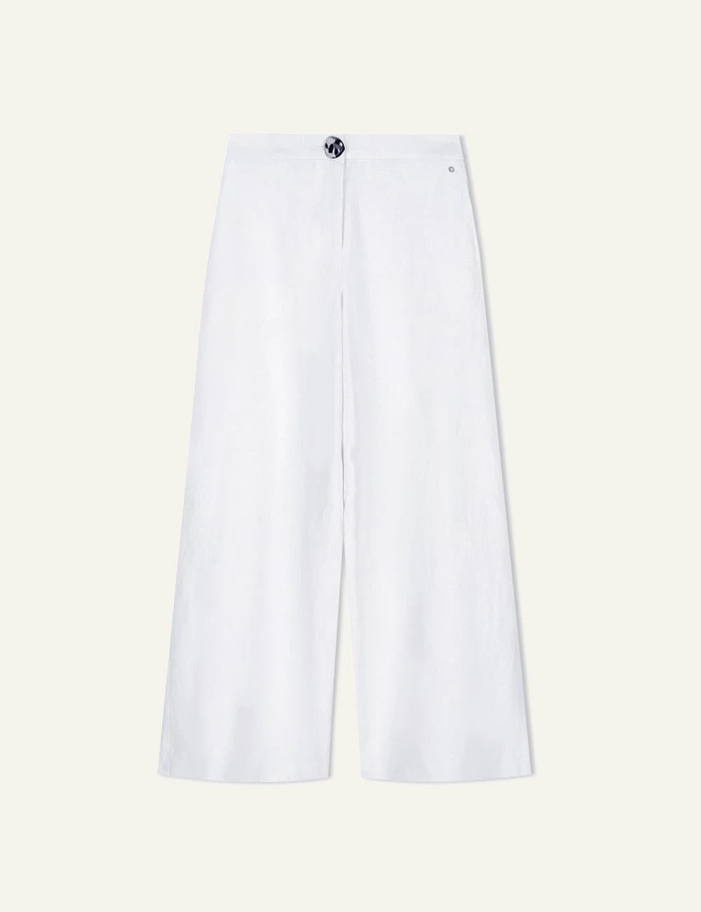 armani exchange white palazzo pants front view