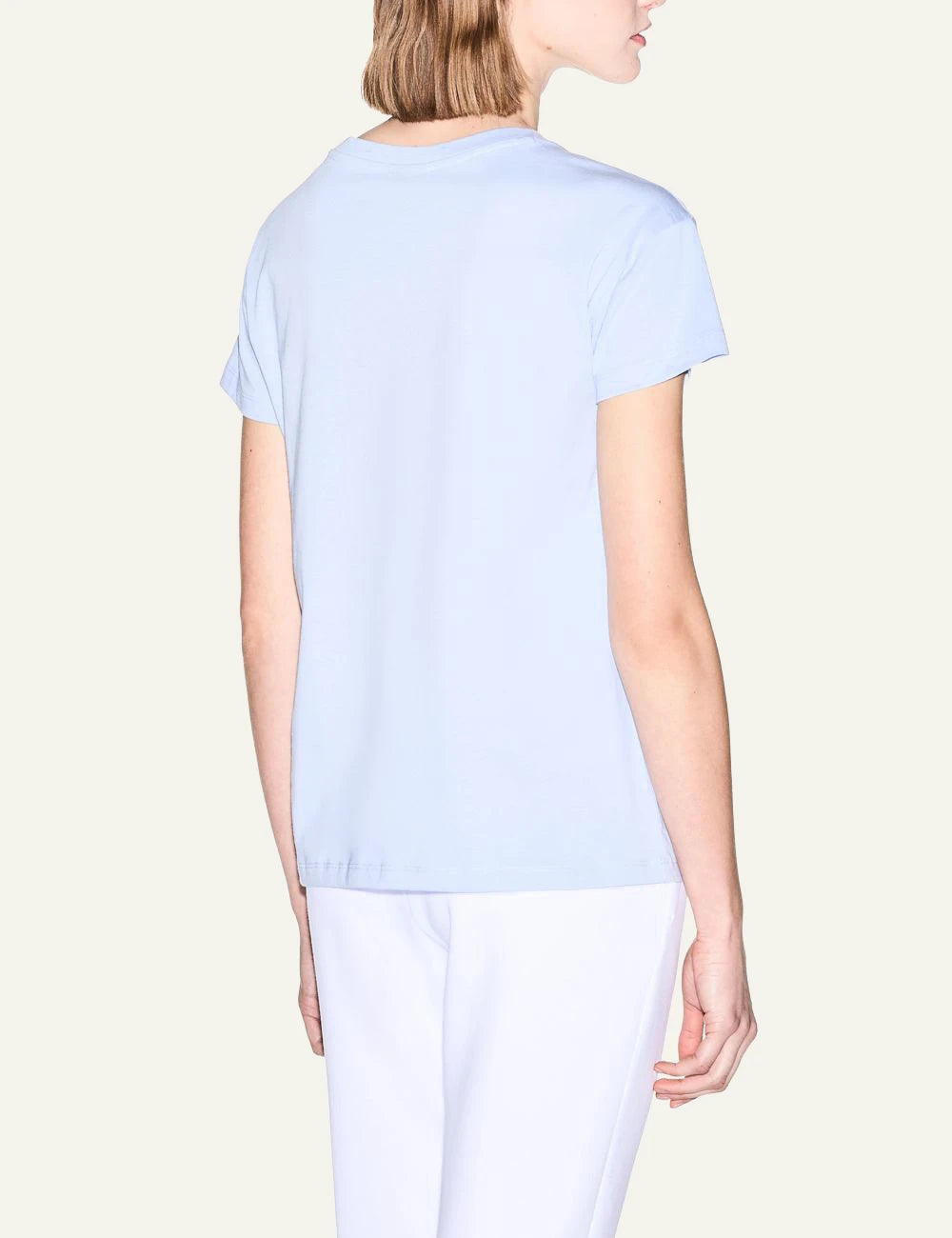 armani exchange light blue cotton t-shirt AX logo back view