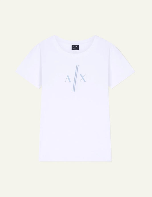 armani exchange white cotton t-shirt AX logo front view