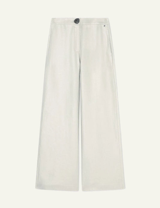 armani exchange palazzo pants linen twill front view