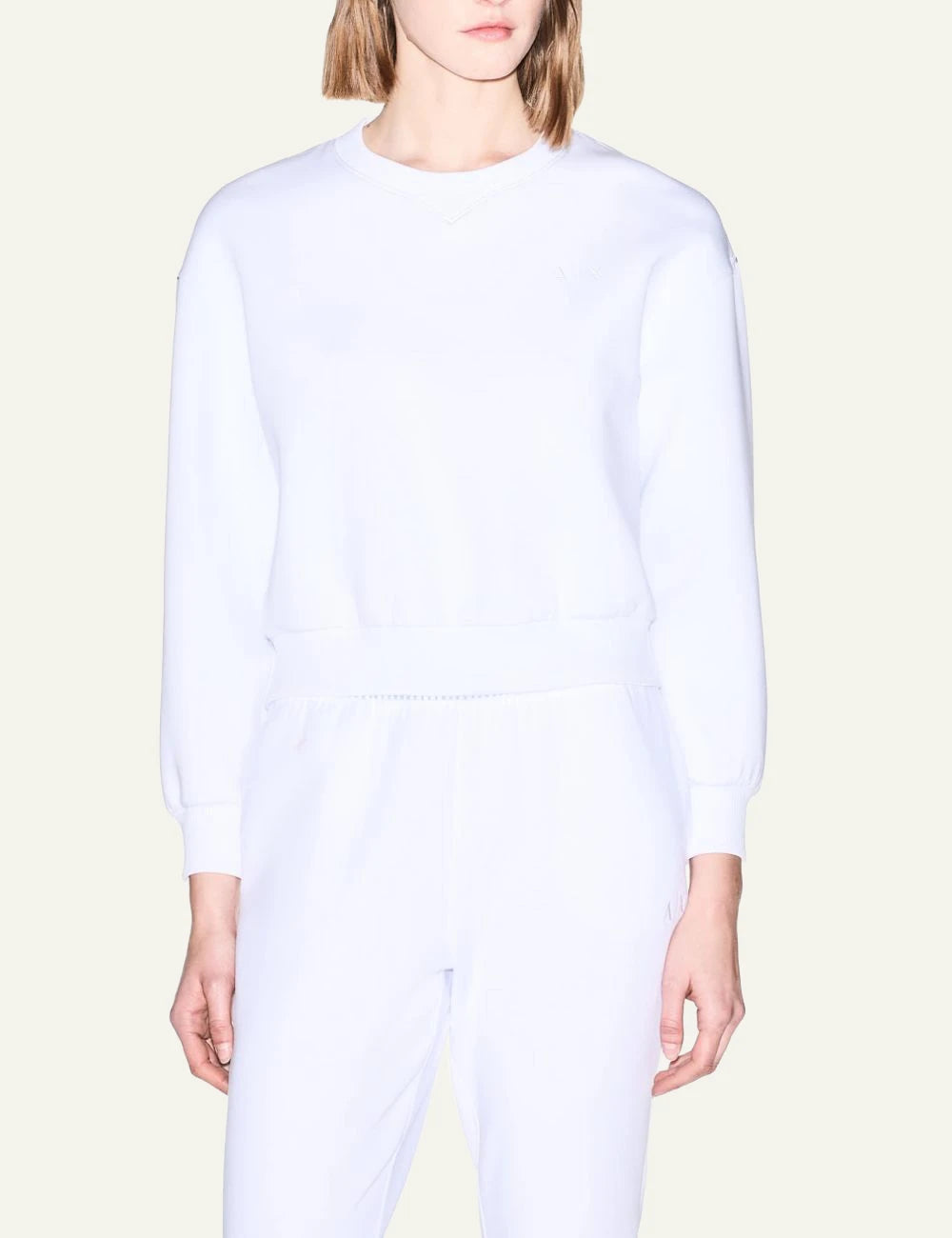 armani exchange scuba hoodie minimal relaxed front model view