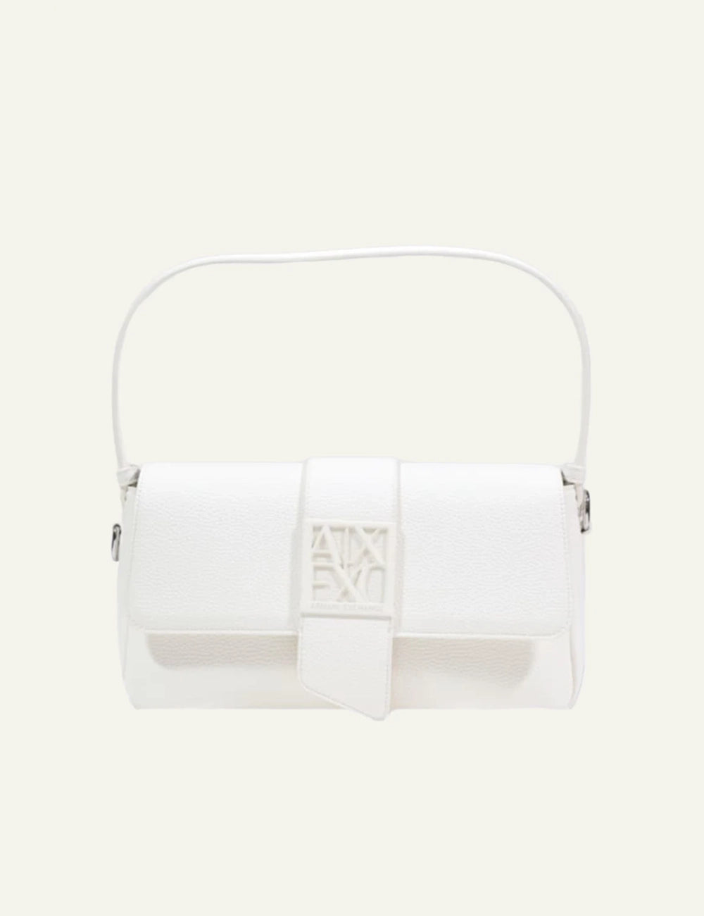 Armani Exchange shoulder bag white logo clasp front view