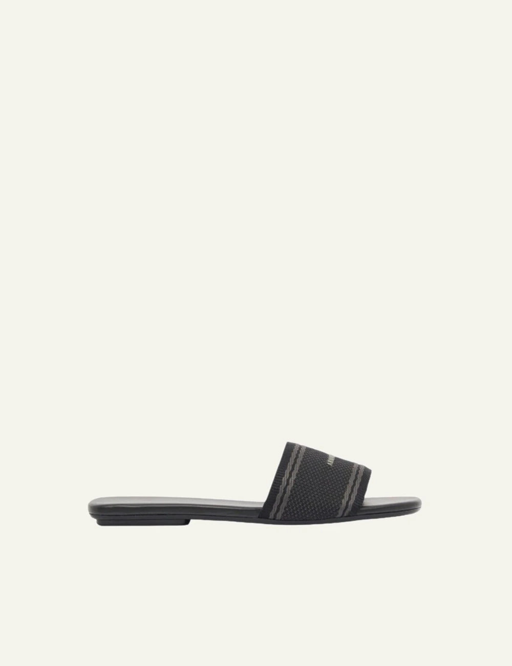 Armani Exchange slides black fabric strap side view