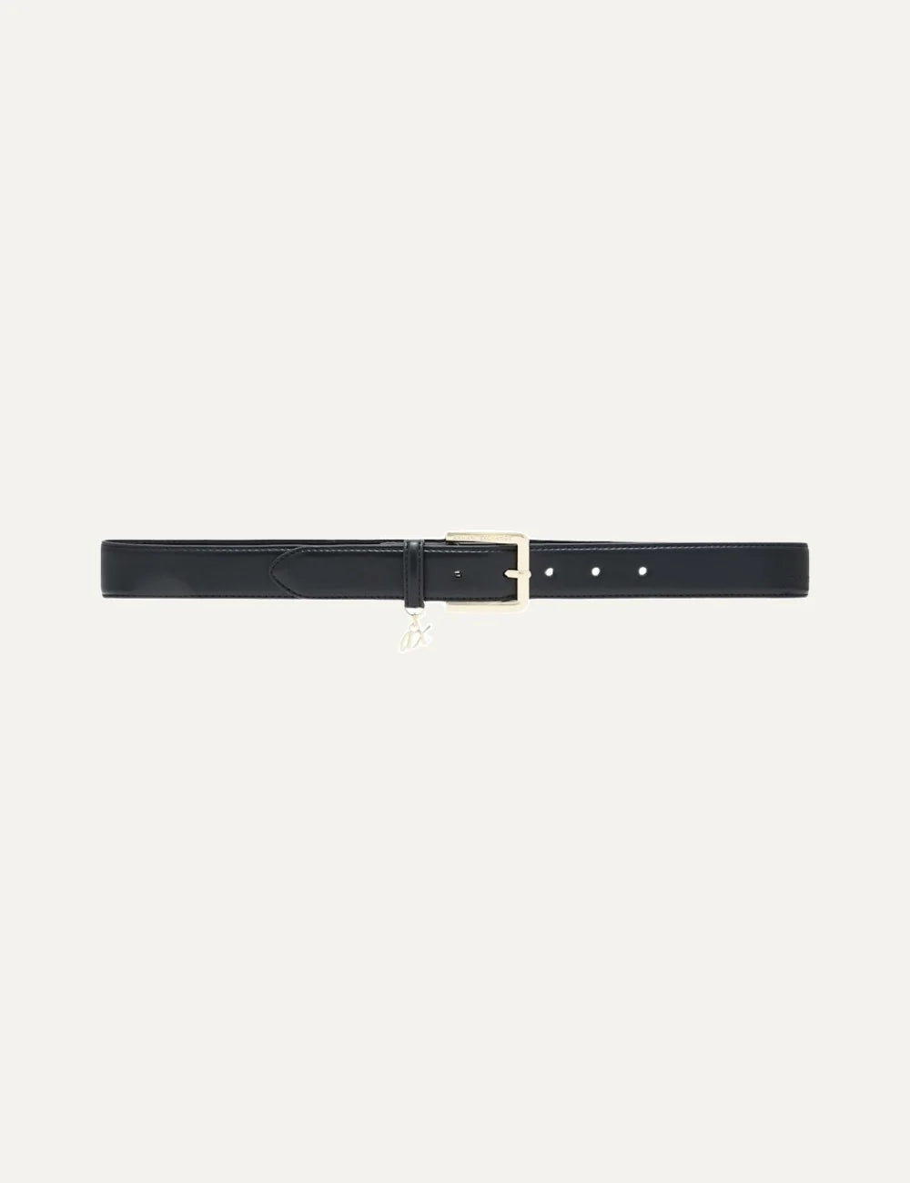 Women's Armani Exchange black belt with gold-tone metal buckle, engraved branding and A|X logo charm full