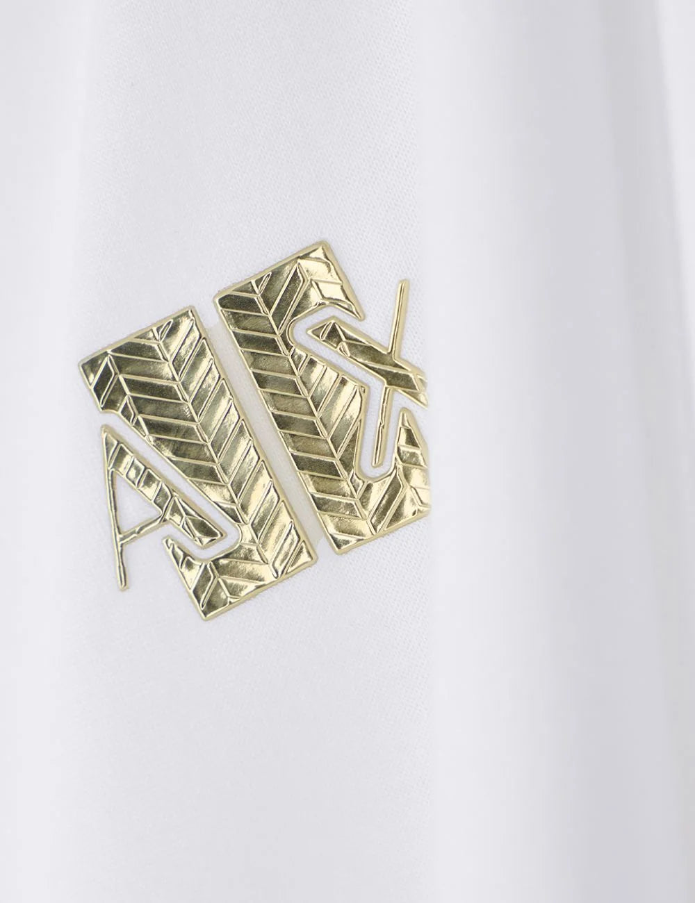 Armani Exchange women's white short sleeve T-shirt with crew neckline and small gold-tone A|X chest logo detail