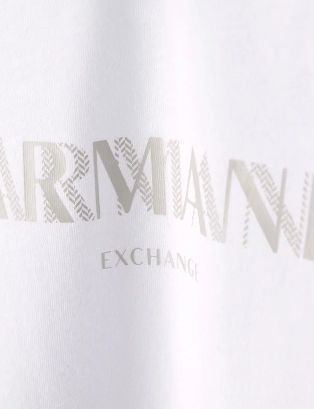 Armani Exchange women's white regular-fit cotton jersey T-shirt with round neckline, short sleeves and light grey front logo detail