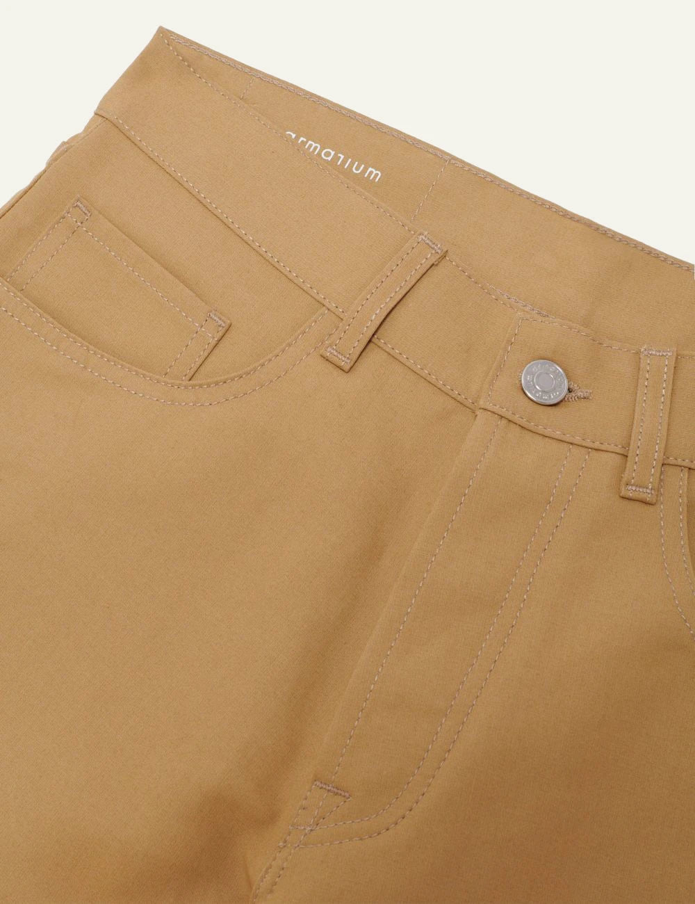Armarium cotton low rise relaxed pants caramel extra long detail view