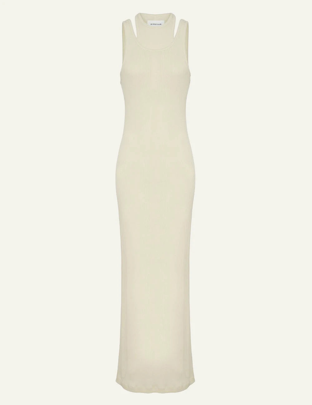 Armarium ribbed tank dress butter cotton maxi front flat view