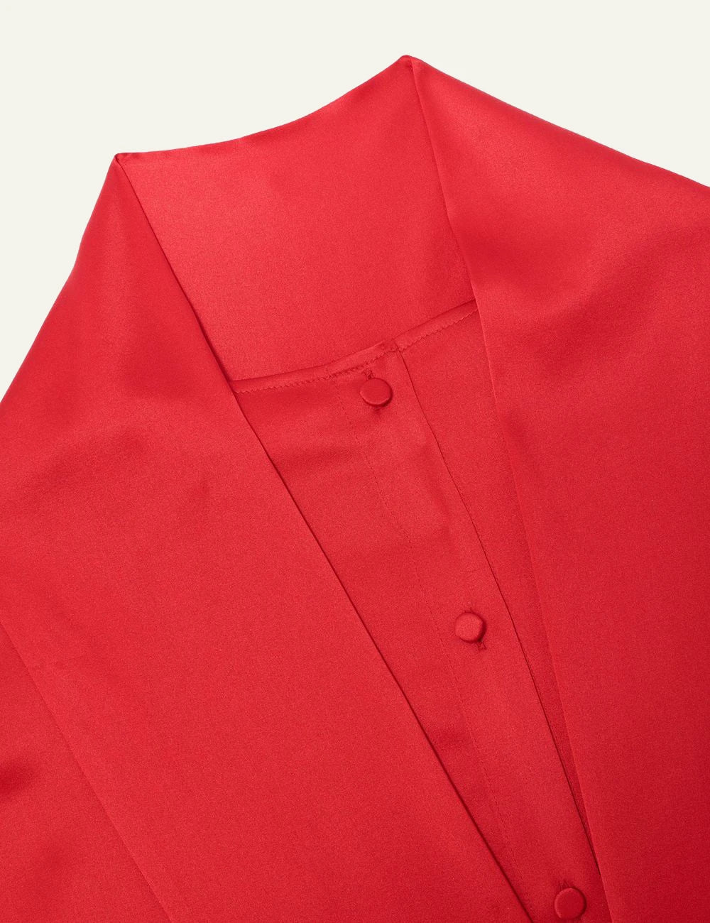 Armarium red silk satin relaxed fit shirt with back button detail view
