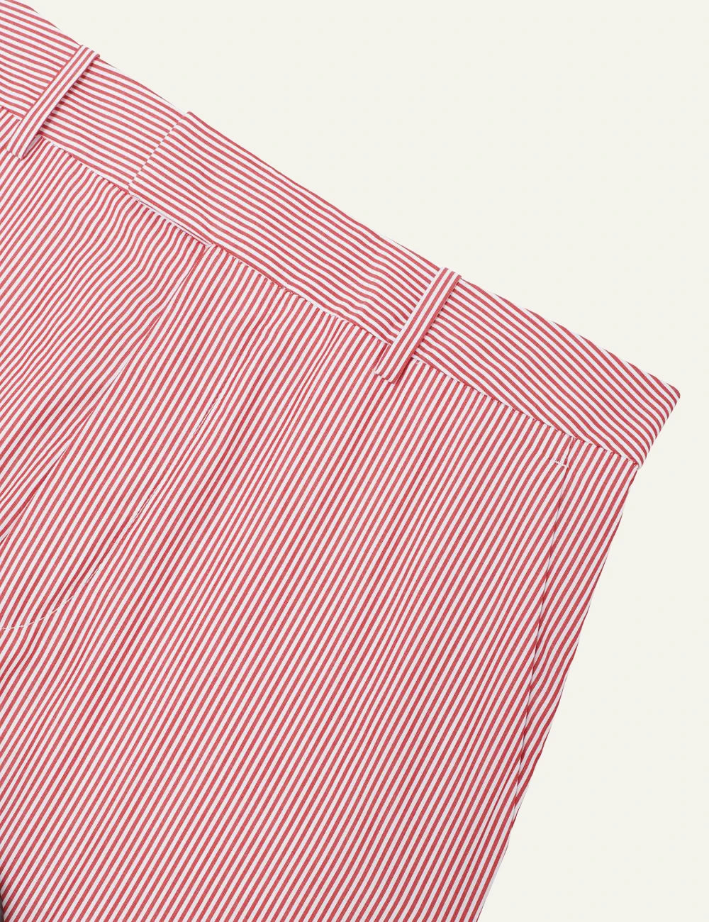 Armarium striped cotton poplin wide leg pants red white detail view