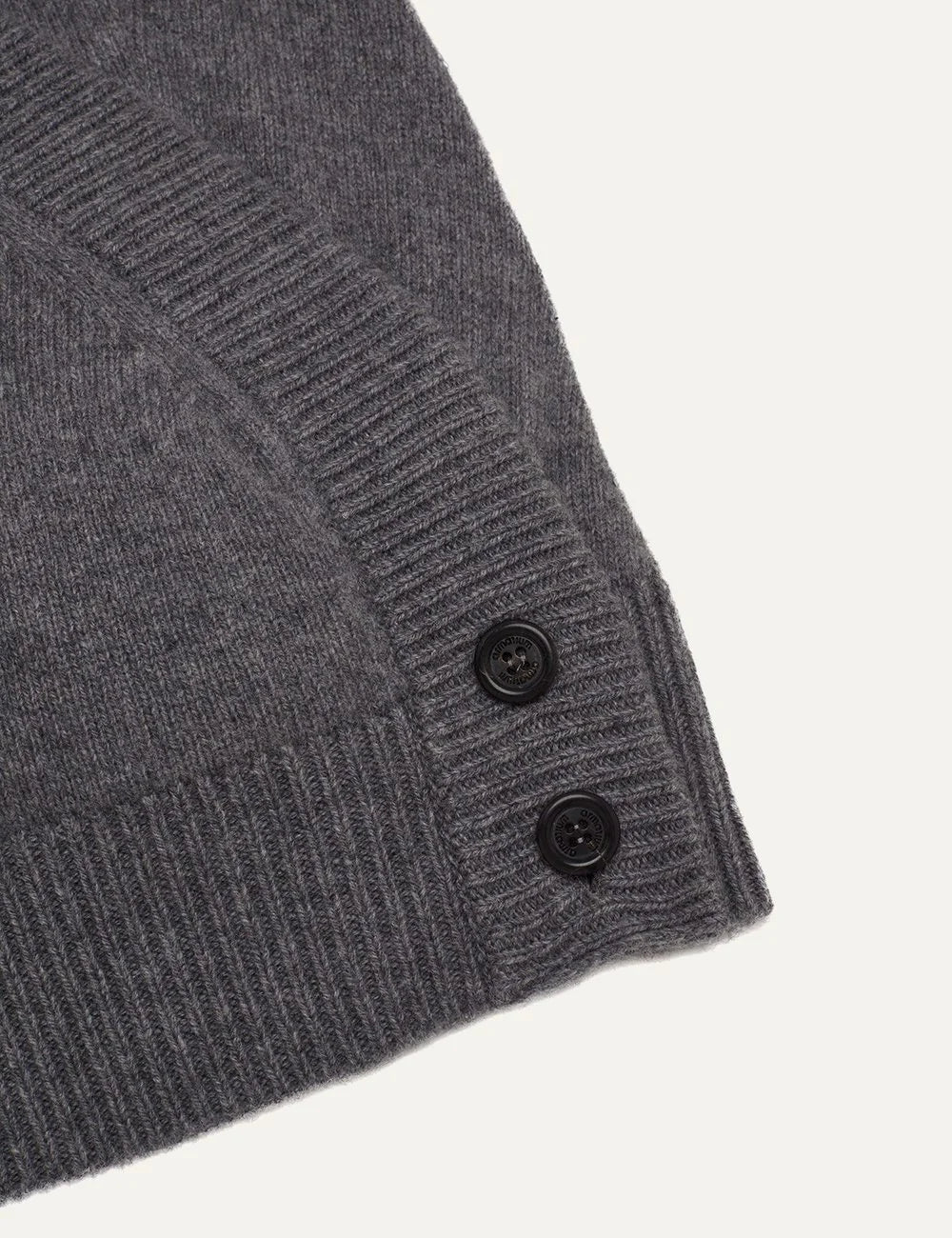 Armarium grey wool and cashmere cropped wrap cardigan with V-neck, long sleeves and button fastening detail