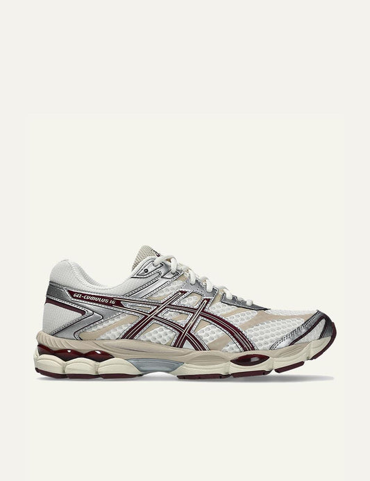 Asics Gel Cumulus 16 sneakers white burgundy side view