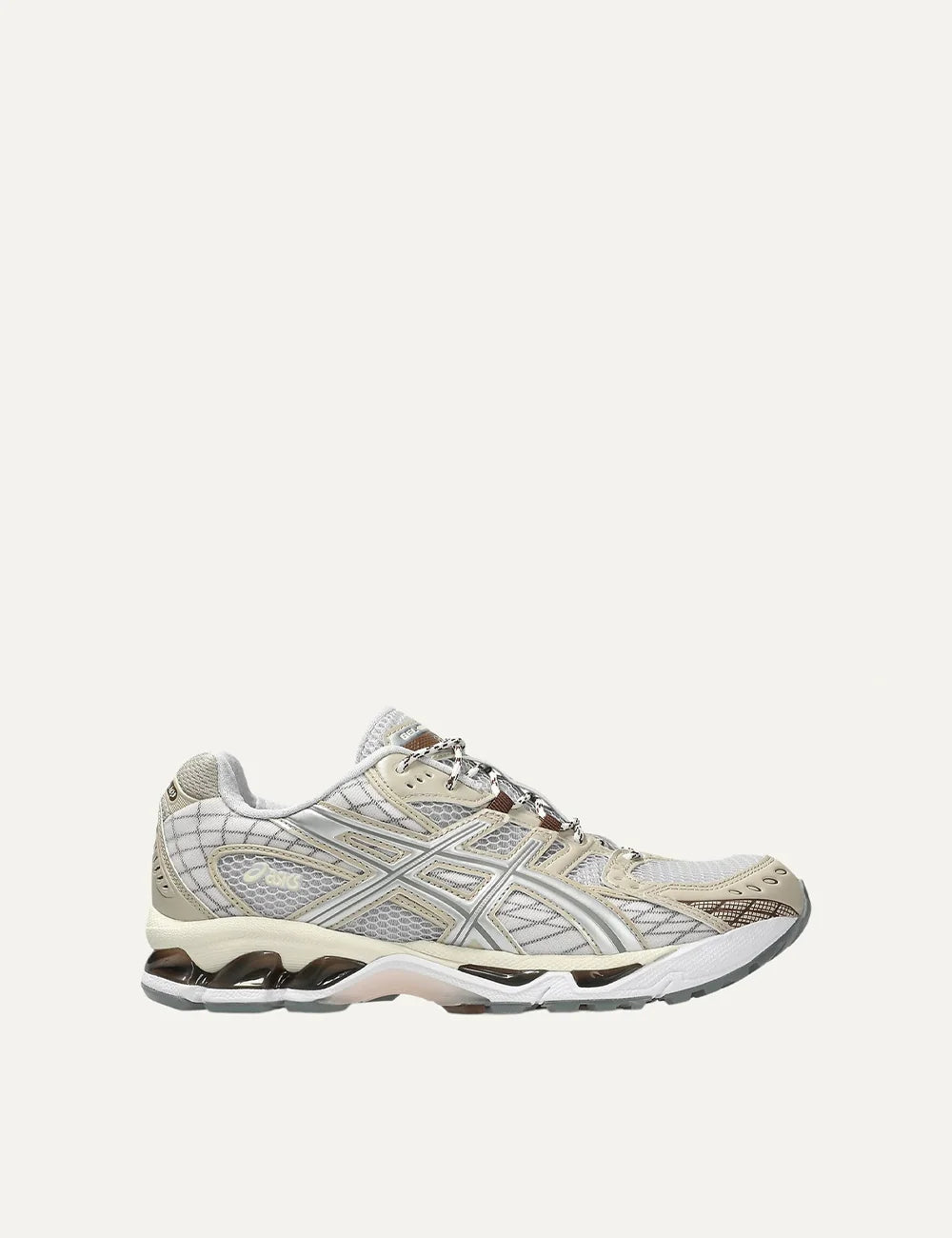 ASICS GEL-NIMBUS 10.1 cream silver and brown mesh sneakers