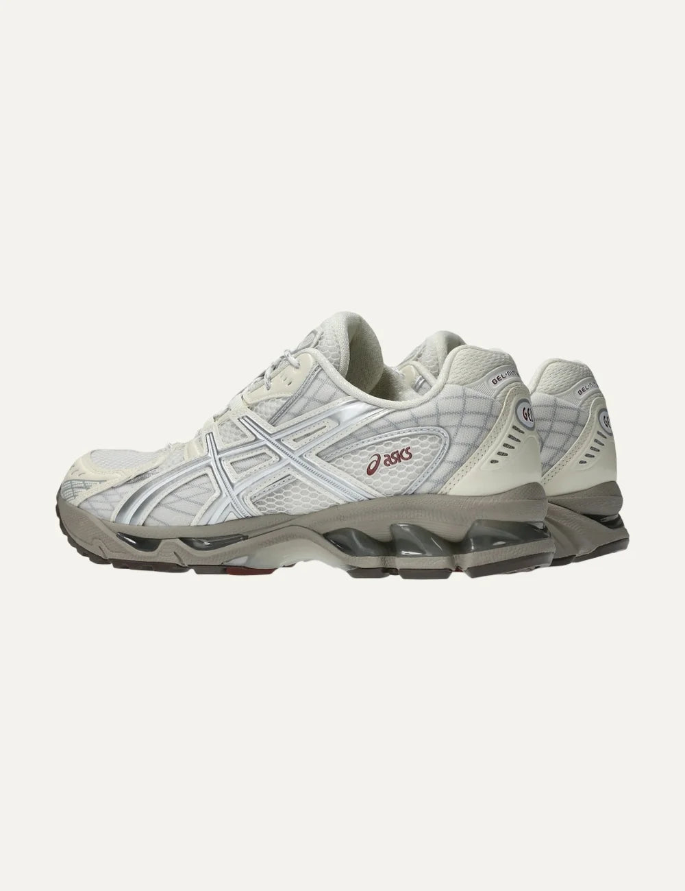 ASICS GEL-NIMBUS 10.1 cream silver and brown mesh sneakers back