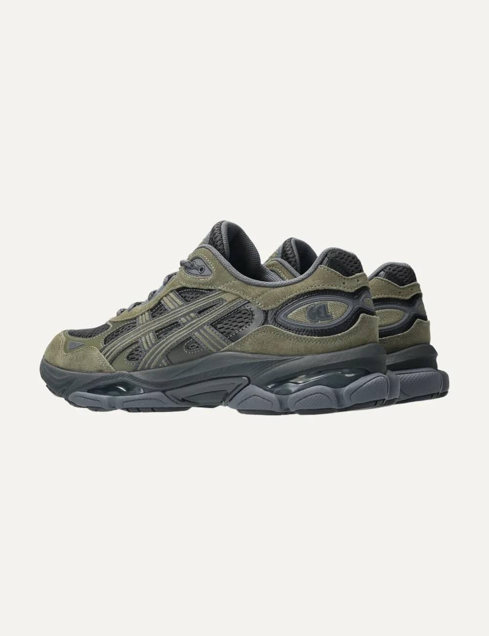 ASICS GEL-NYC 2.0 khaki and grey sneakers with mesh and suede details back