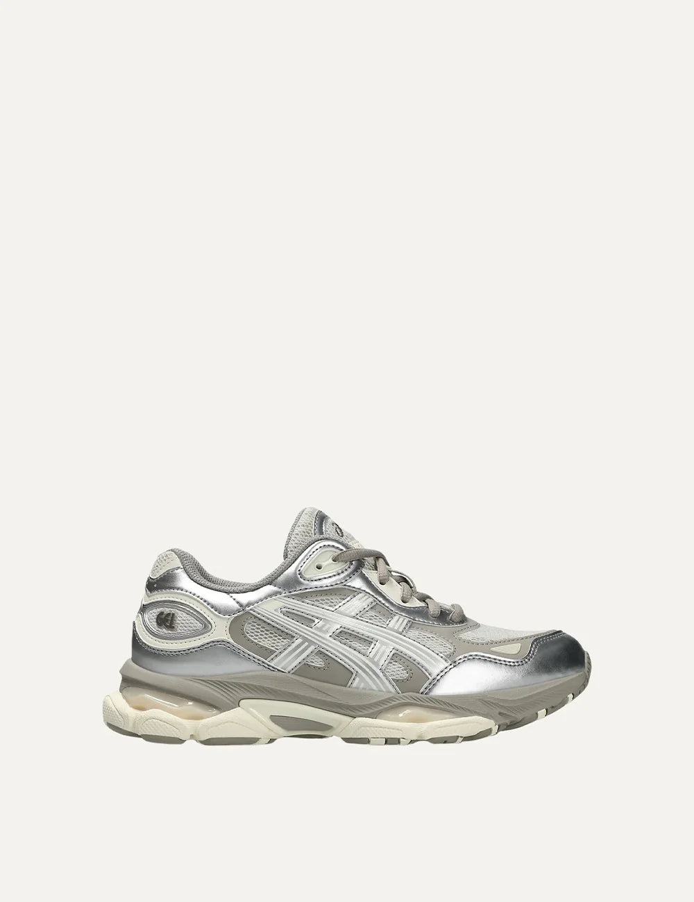 ASICS GEL-NYC 2.0 silver beige and off-white sneakers with mesh and synthetic leather details