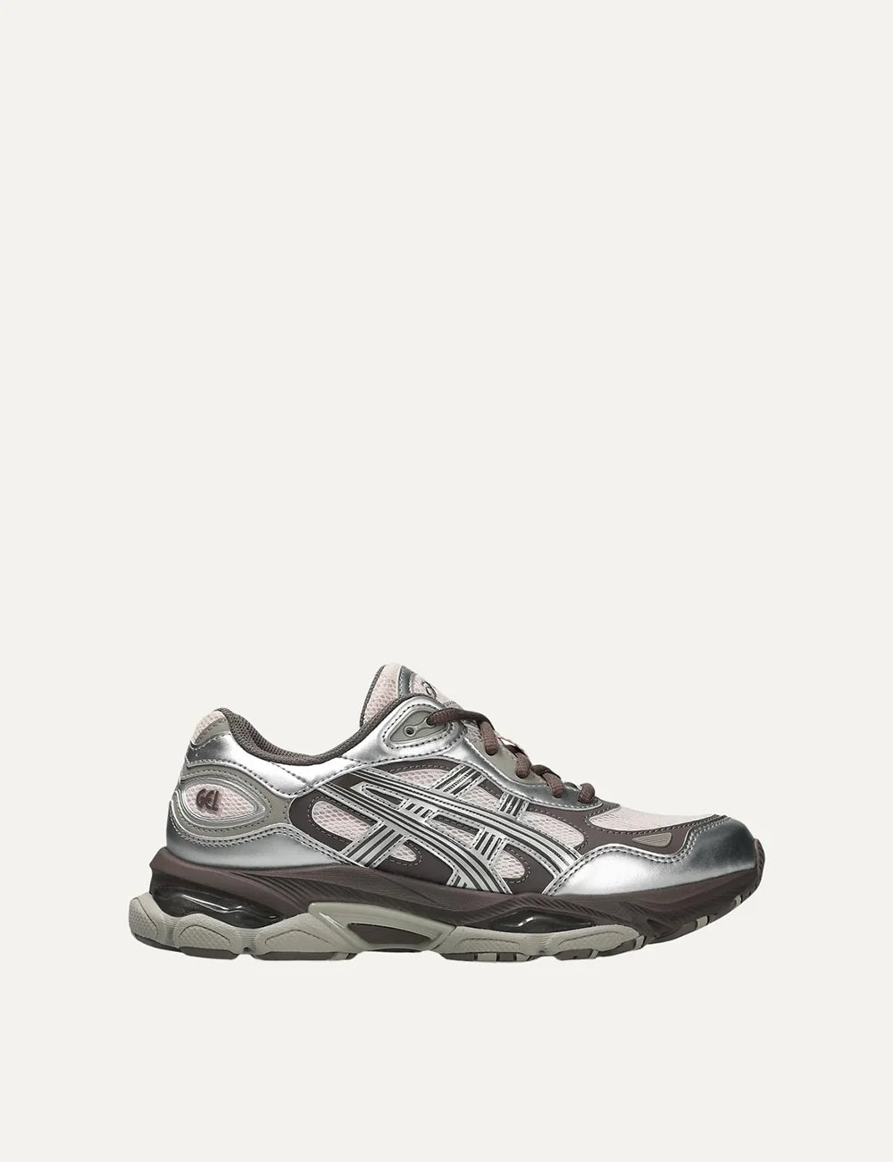 ASICS GEL-NYC 2.0 silver pink and brown sneakers with mesh and synthetic leather details