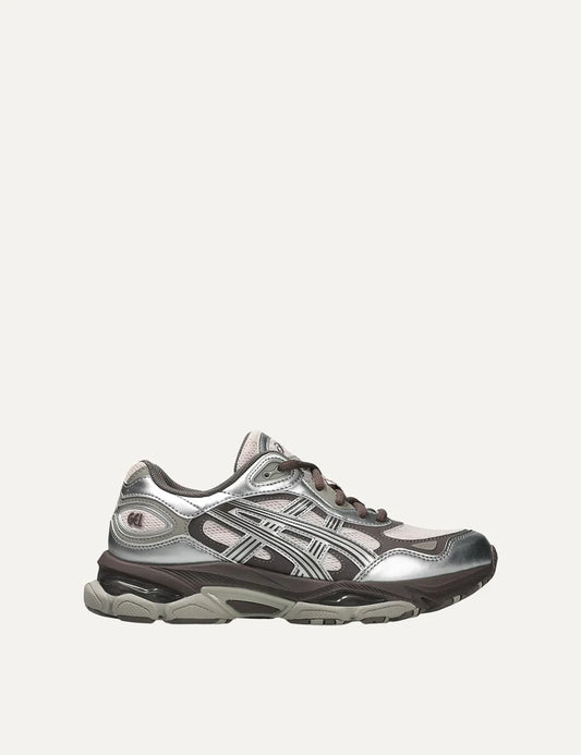 ASICS GEL-NYC 2.0 silver pink and brown sneakers with mesh and synthetic leather details