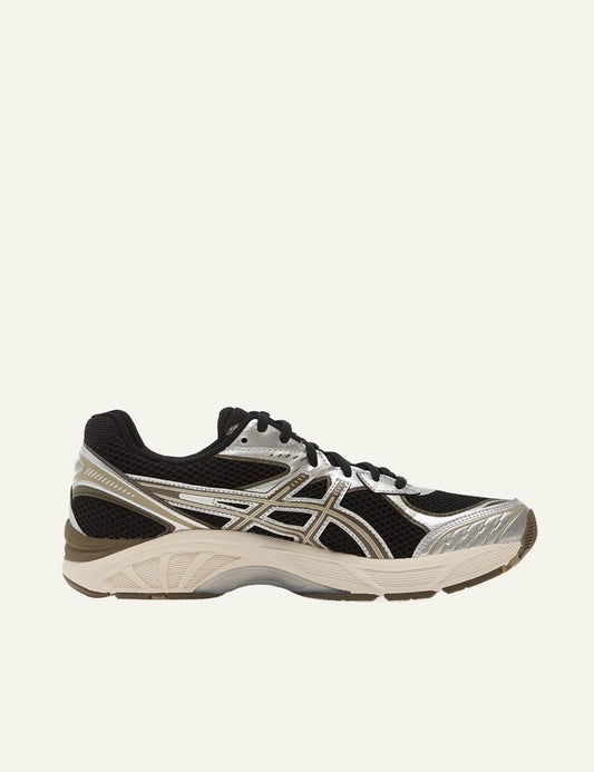 asics gt-2160 sneakers black mesh silver panels side view