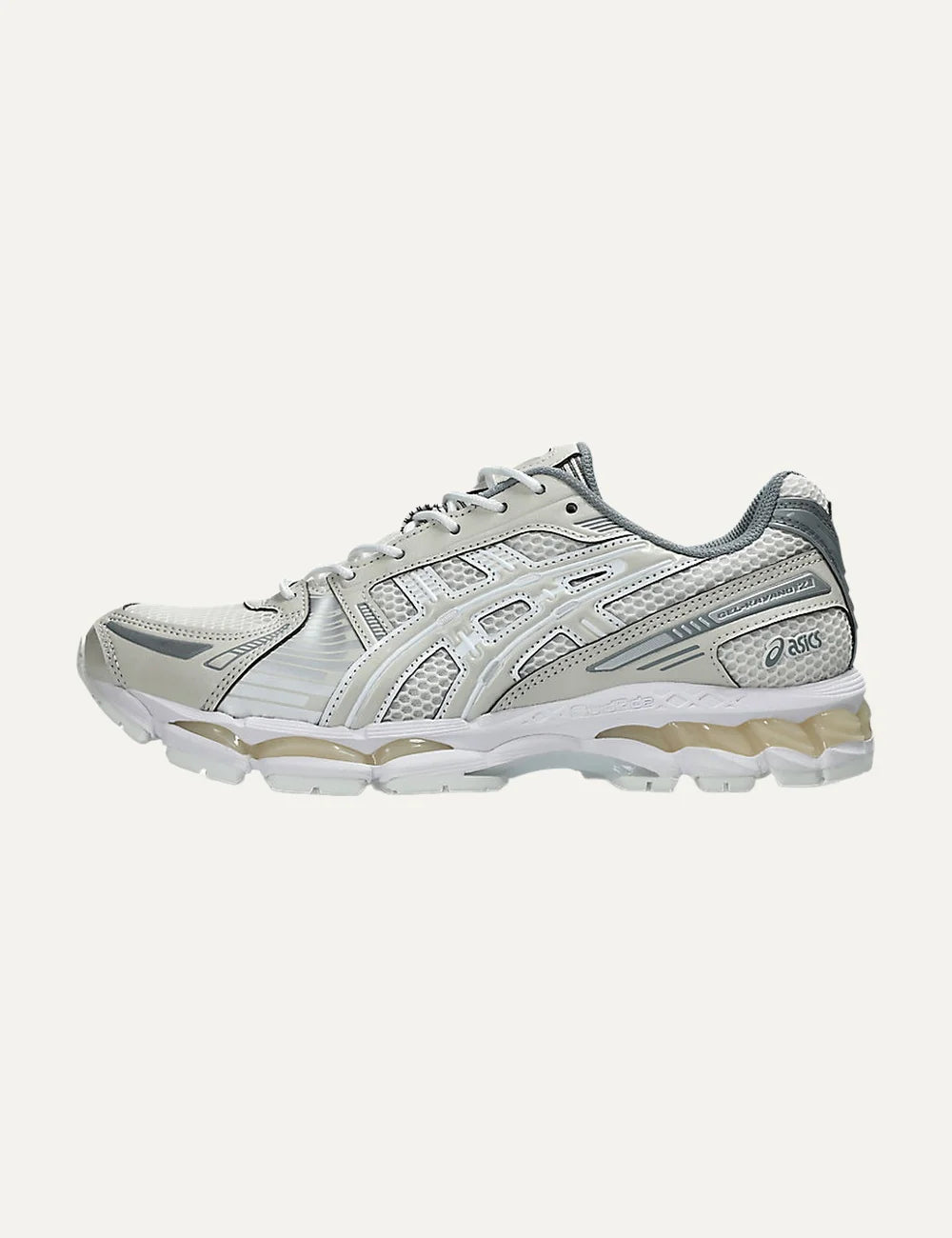 ASICS x KITH GEL-KAYANO 12.1 women's off-white sneakers with mesh details profile
