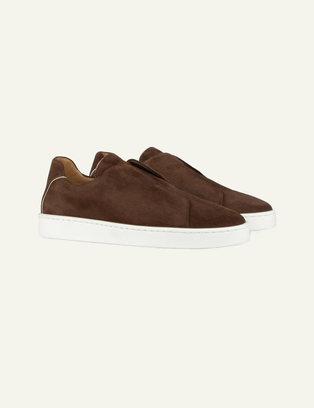 Aurelien AUR3 suede sneaker chocolate brown pair side view