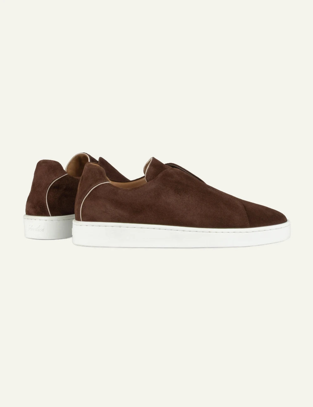 Aurelien AUR3 suede sneaker chocolate brown pair side view