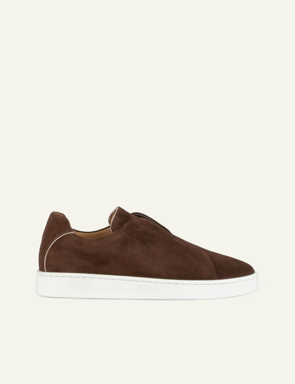 Aurelien AUR3 suede sneaker chocolate brown side view