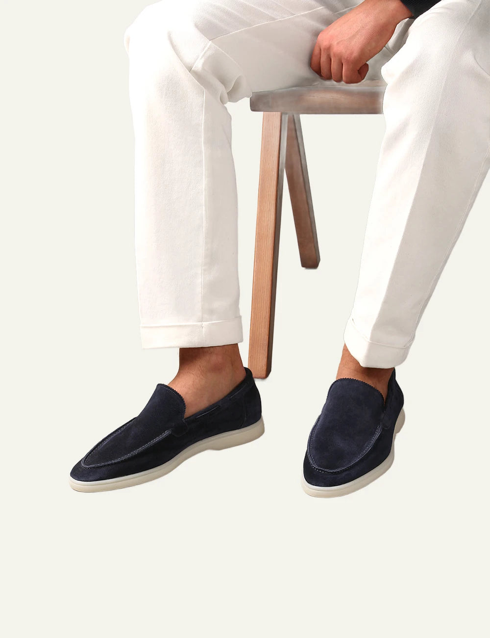 Aurelien Yacht loafers suede navy model view