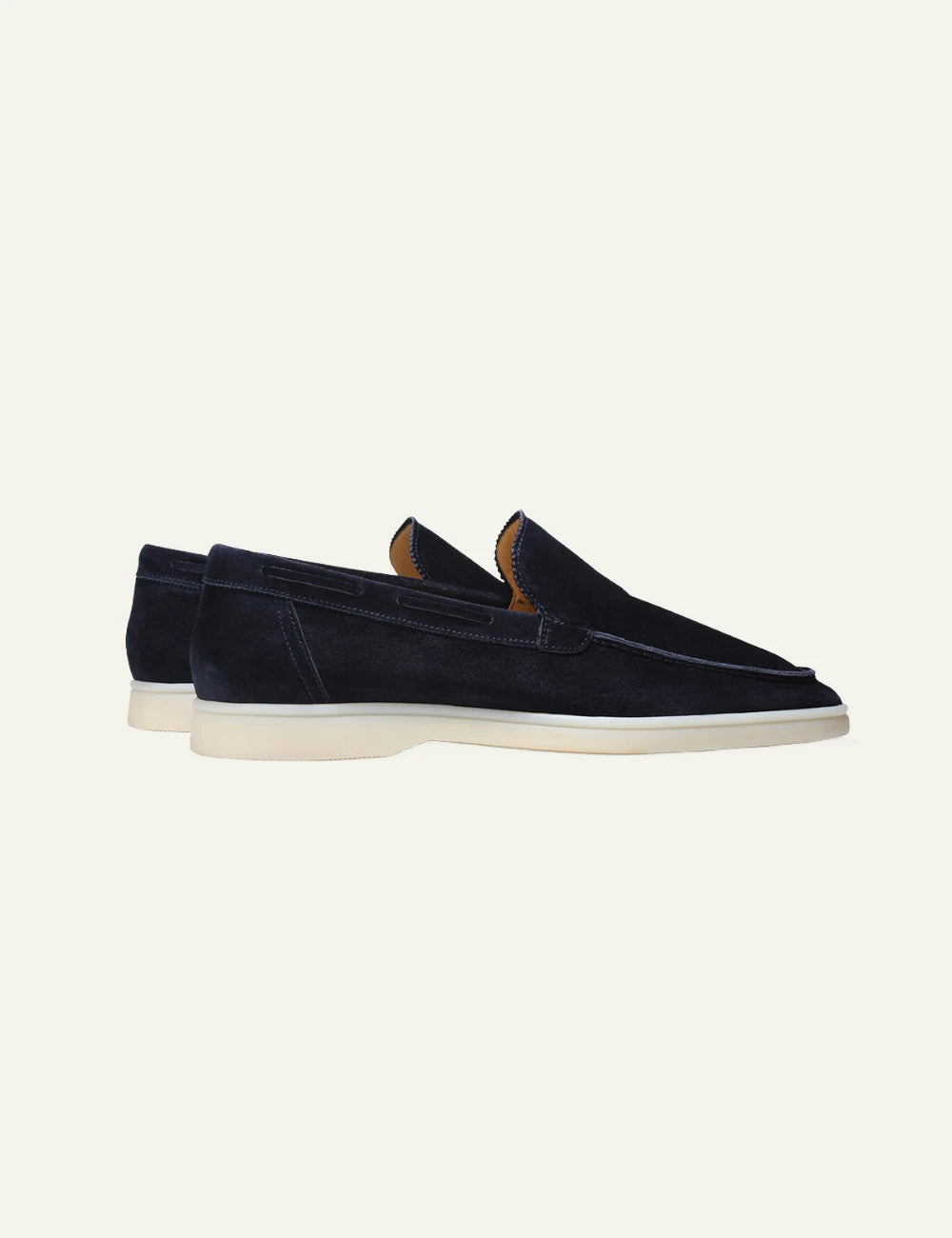 Aurelien Yacht loafers suede navy pair back view