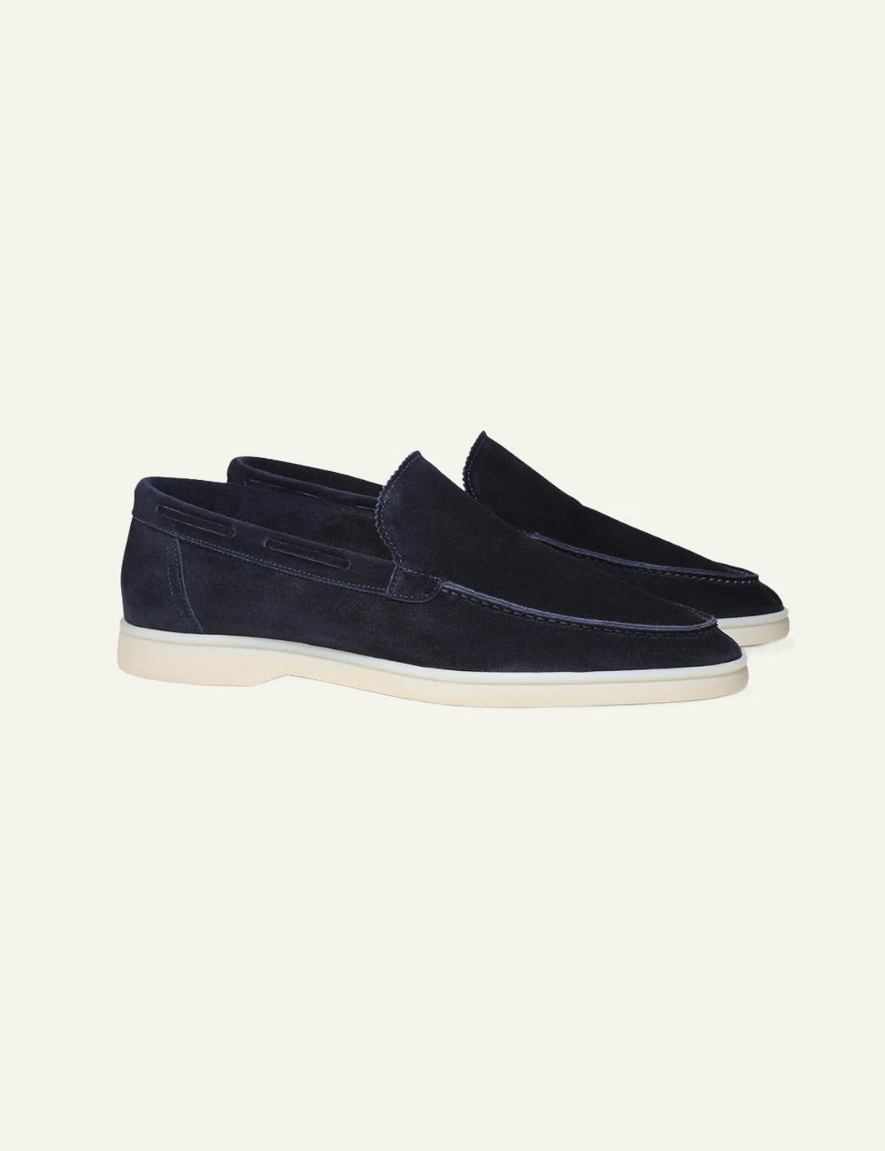 Aurelien Yacht loafers suede navy pair side view