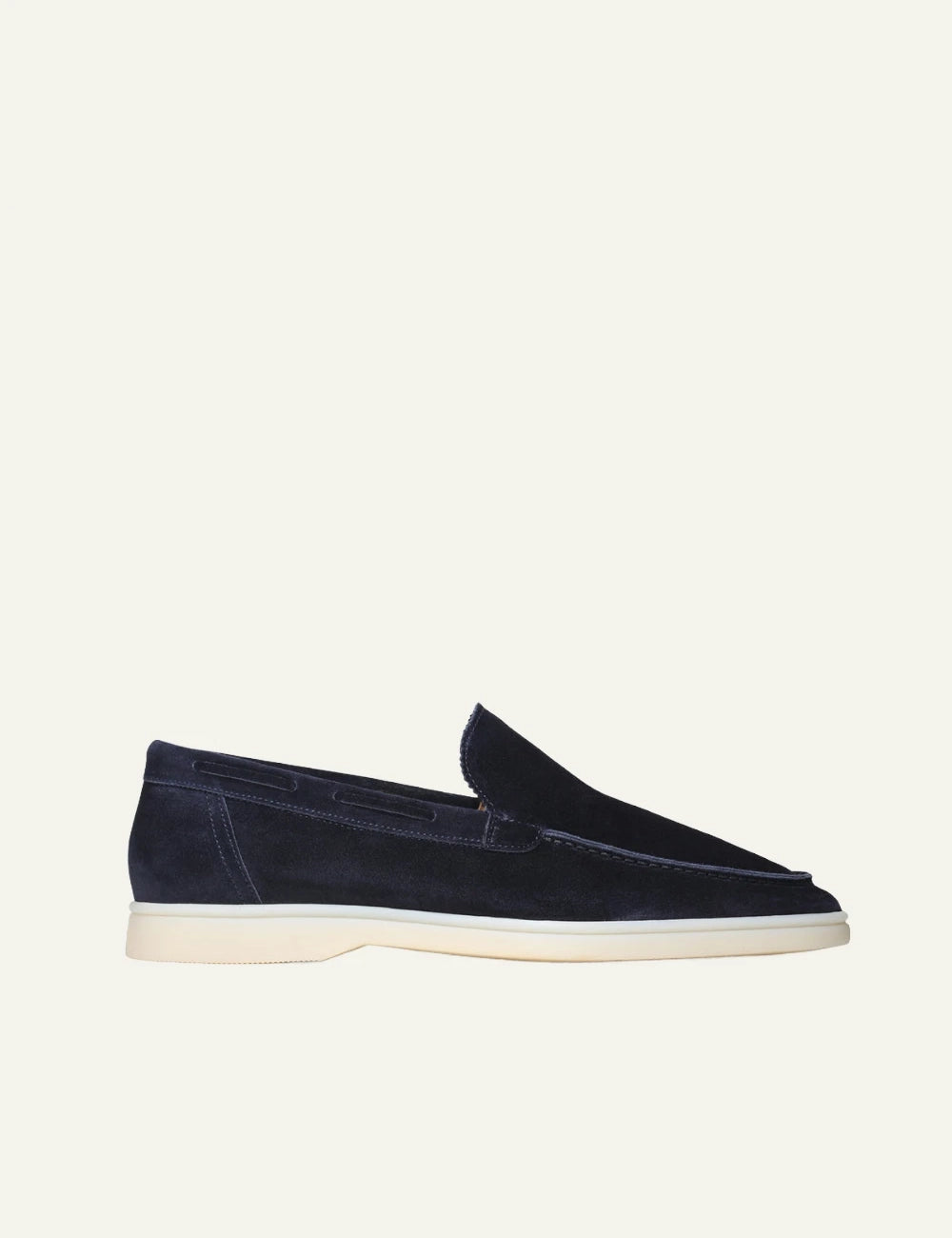 Aurelien Yacht loafers suede navy side view
