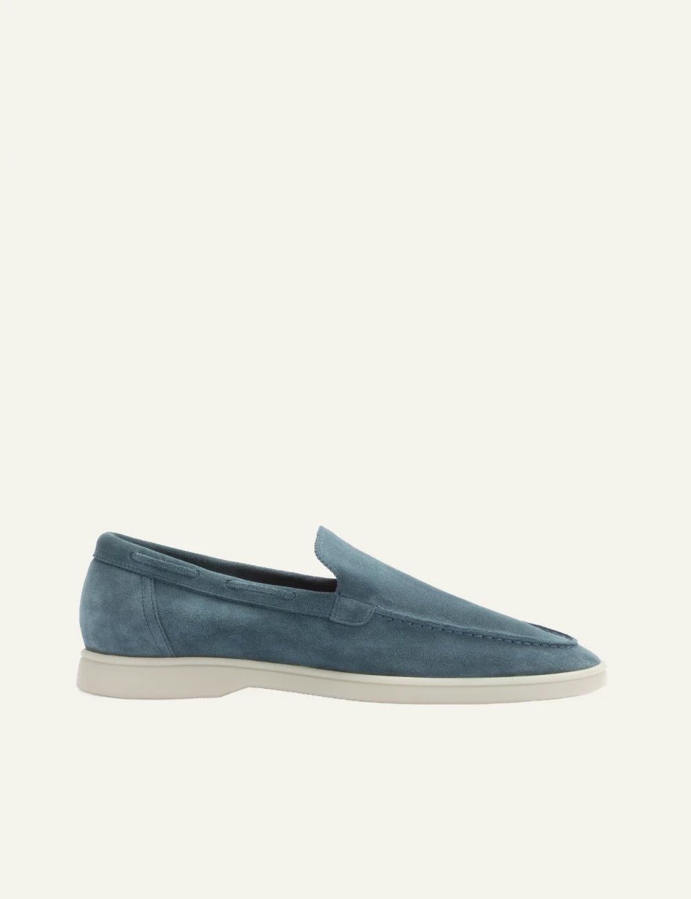 Aurelien Yacht loafers suede sea green side view