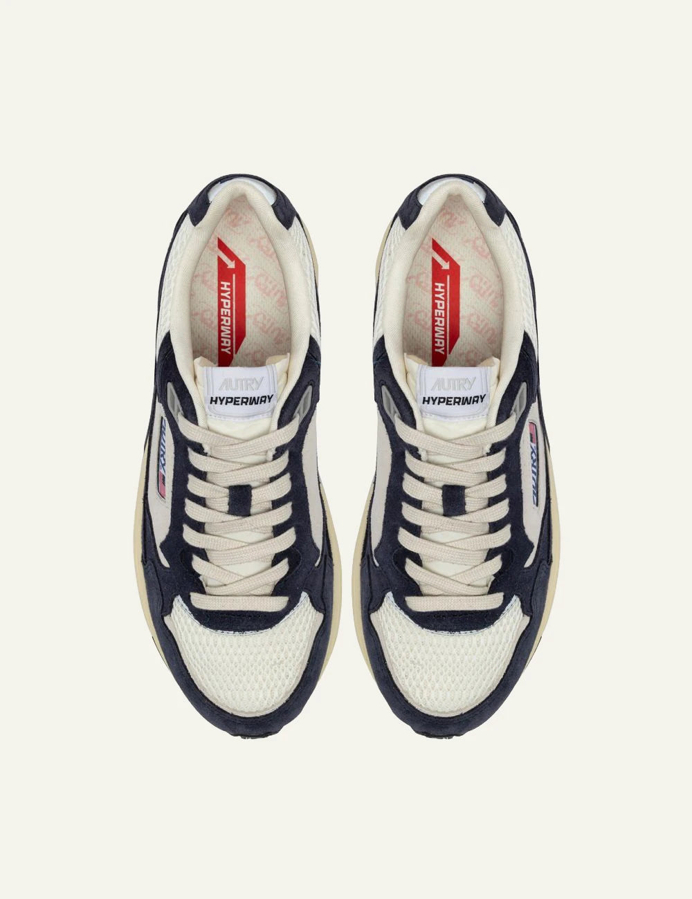 Autry Hyperway Low man soft blue silver top view laces