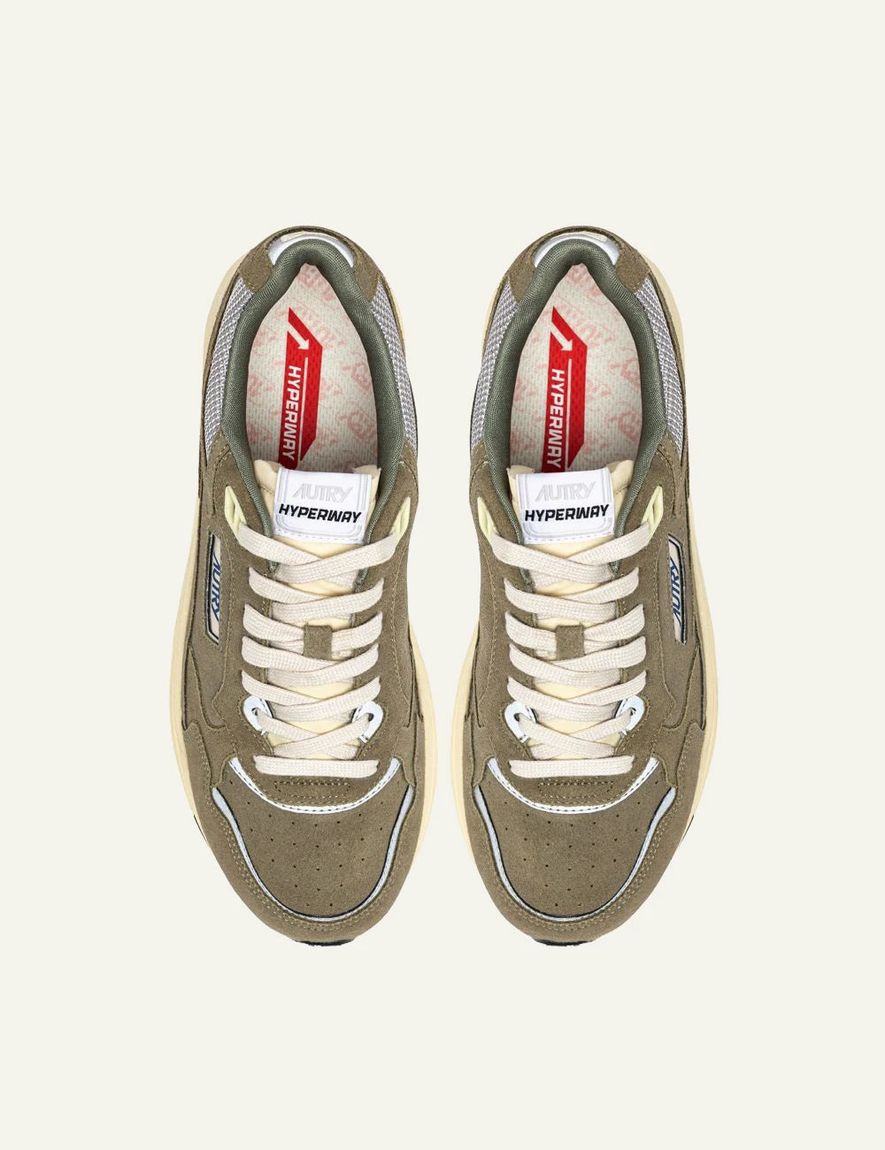 Autry Hyperway Low man thyme silver top view laces