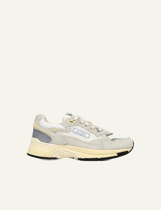 Autry Hyperway sneakers white grey glitter mesh side view