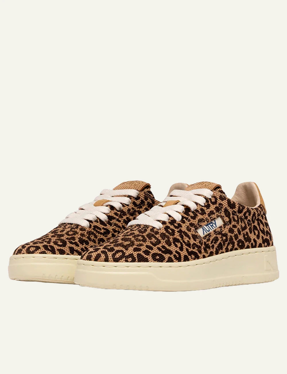 Autry low sneaker full leopard suede side pair view