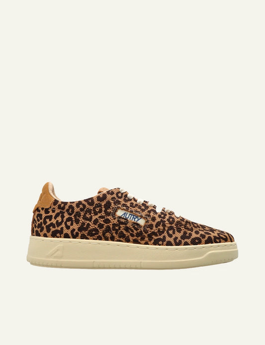 Autry low sneaker full leopard suede side view