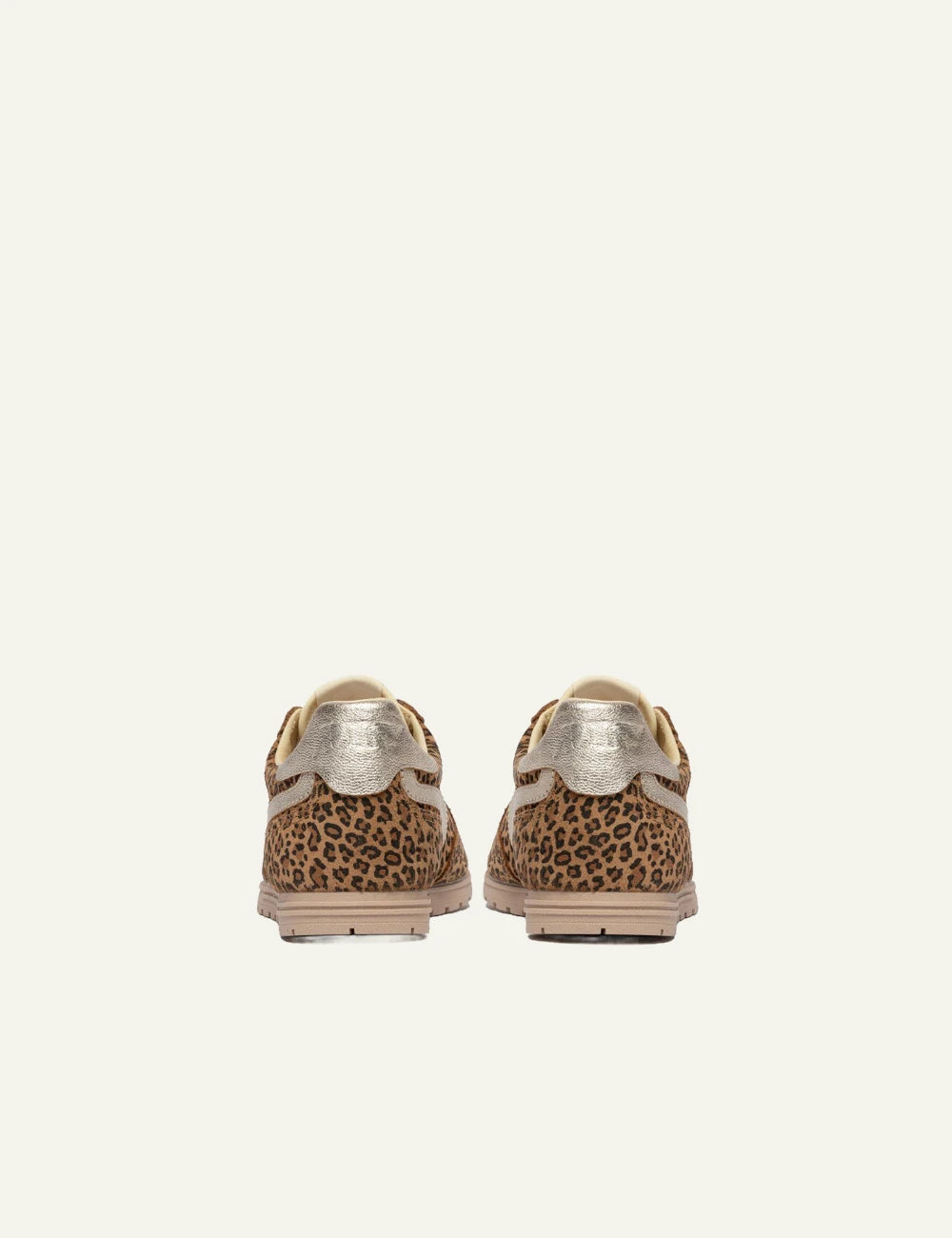 Autry low sneaker leopard suede platinum side stripe back pair view