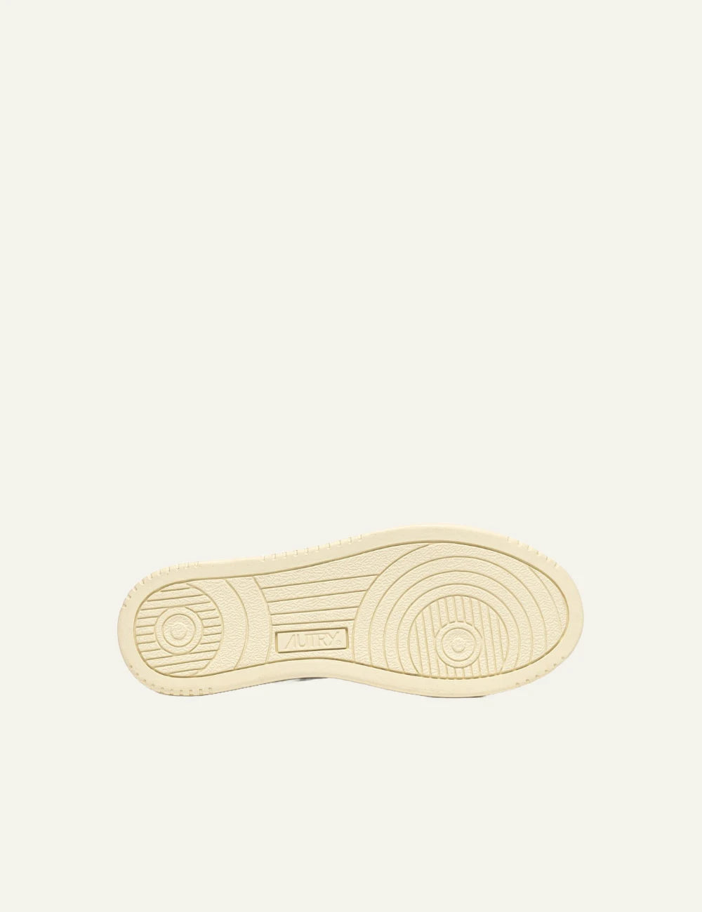 Autry Medalist low sneaker white leather silver lurex laces outsole view