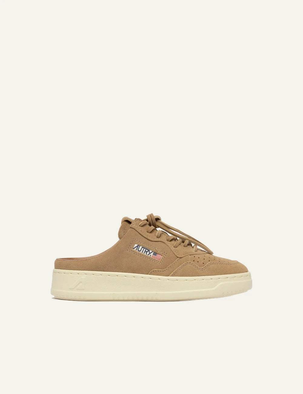 Autry Medalist mule sneakers beige suede side view